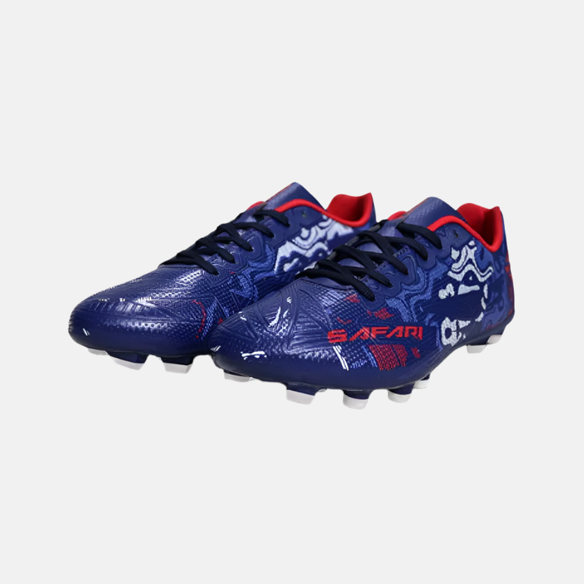 Nivia Safari Men's Football Shoes -Navy Blue/Red