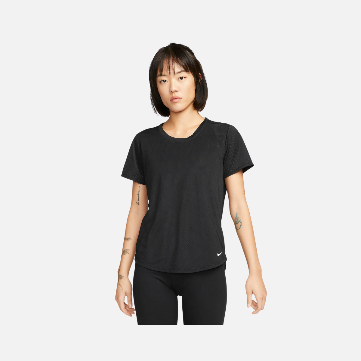Nike Dry-Fit one breath Women short sleeve T-shirt - Black/White