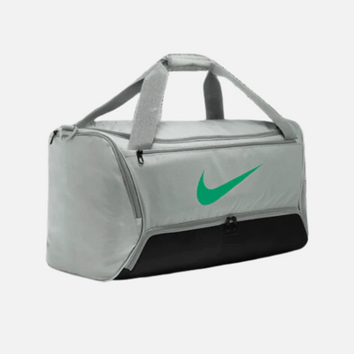 Nike Brasilia 9.5 Training Duffel Bag (Medium, 60L) -LIGHT SILVER/BLACK/(STADIUM GREEN)