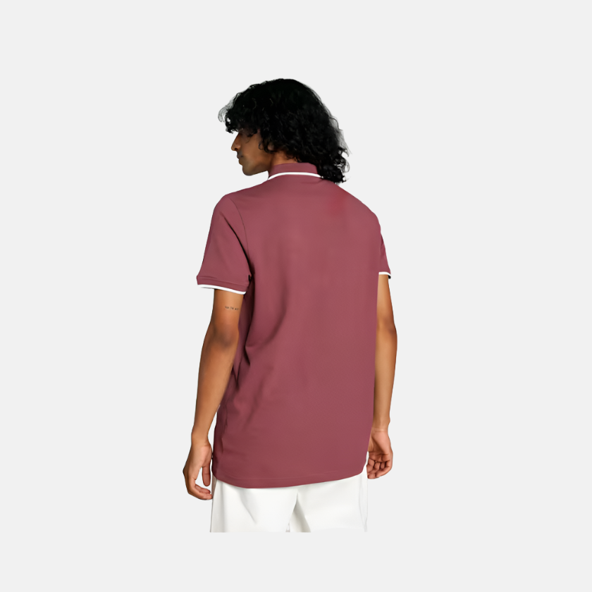 Puma Collar Tipping Heather Men's Slim Fit Polo T-shirt -Wood Violet