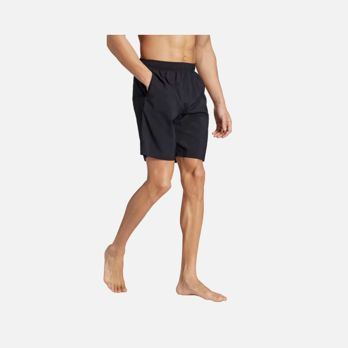 Adidas Solid CLX Classic Length Men's Swim Short -Black/Lucid Lemon