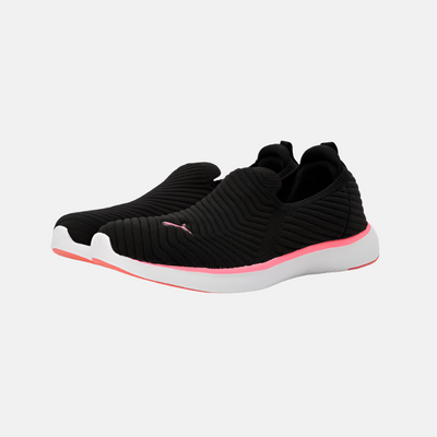 Puma Softride Pegasi Knit Women's Slip-On Shoes -Black/Passionfruit