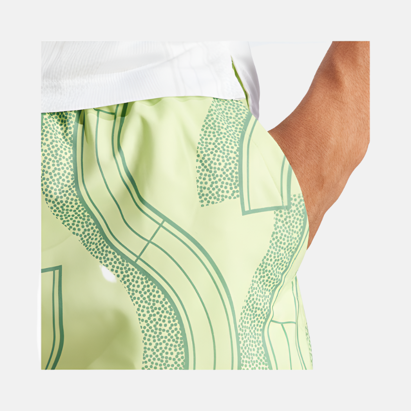 Adidas Club Graphic Men's Tennis Shorts -Pulse Lime/Preloved Green