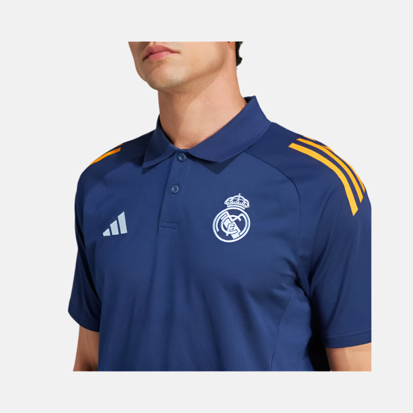 Adidas Real Madrid Tiro 24 Competition Men's Football Polo T-Shirt -Team Navy Blue 2/Crew Orange/Glow Blue