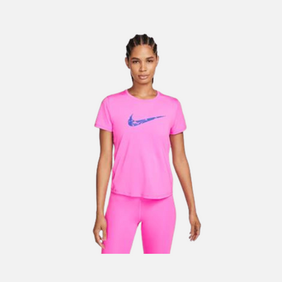 Nike One Swoosh Dri-Fit Women's Short Sleeve Running T-shirt -Playful Pink/Hyper Royal