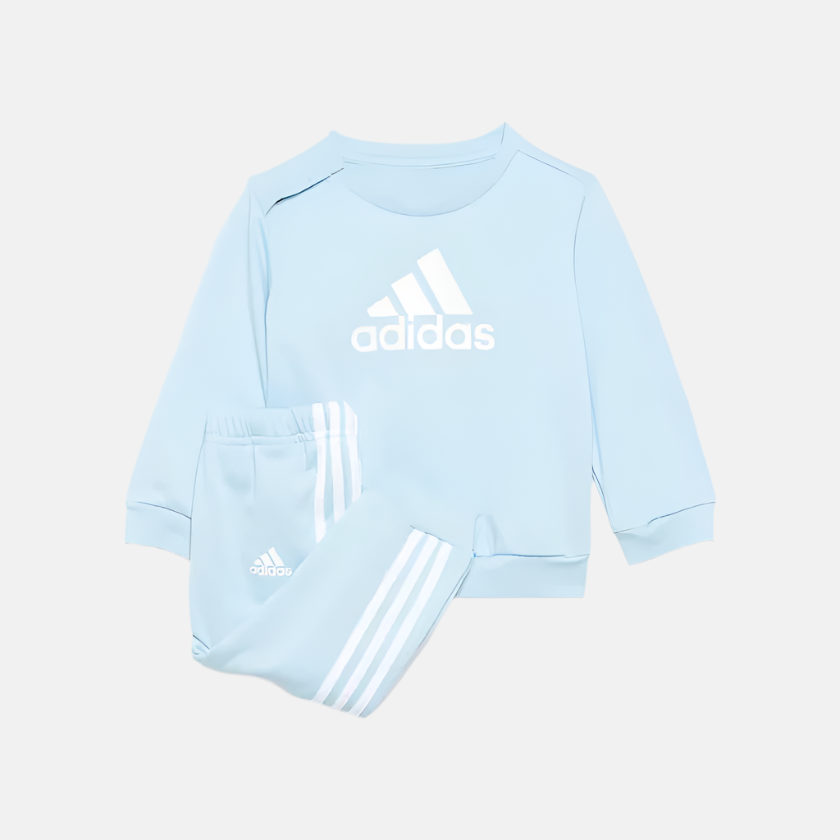 Adidas Badge of Sport French Terry Kids Unisex Tracksuit (6-4year) -Clesky/White