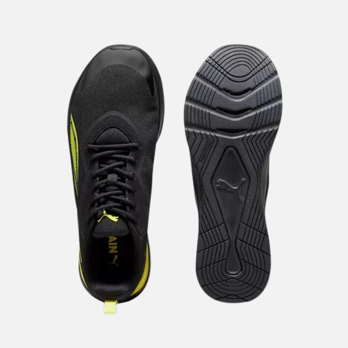Puma Infusion Premium Unisex Running Shoes -PUMA Black-Yellow Burst