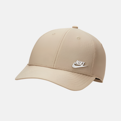 Nike Dri-FIT Club Structured Metal Logo Cap -Khaki/Metallic Silver