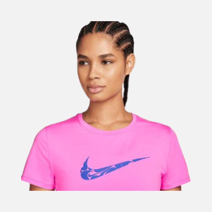 Nike One Swoosh Dri-Fit Women's Short Sleeve Running T-shirt -Playful Pink/Hyper Royal