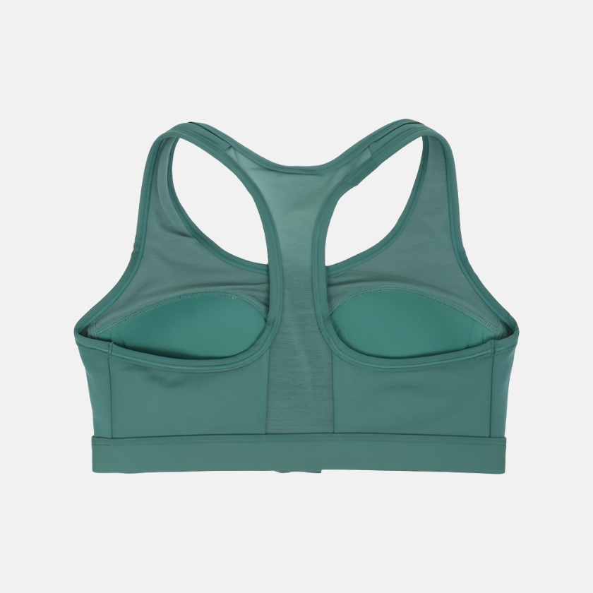 Nike Medium Strength Support Swoosh Inseam Lining Women's Training Bra -Green/White