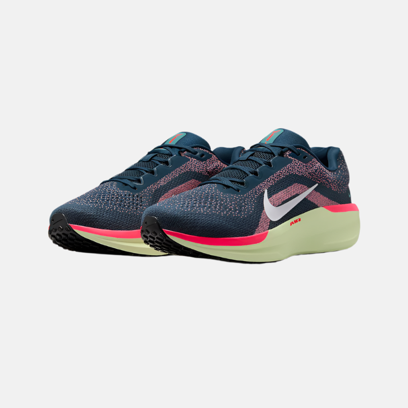 Nike Winflo 11 Men's Road Running Shoes -Armoury Navy/Barely Volt/Bicoastal/Hot Punch