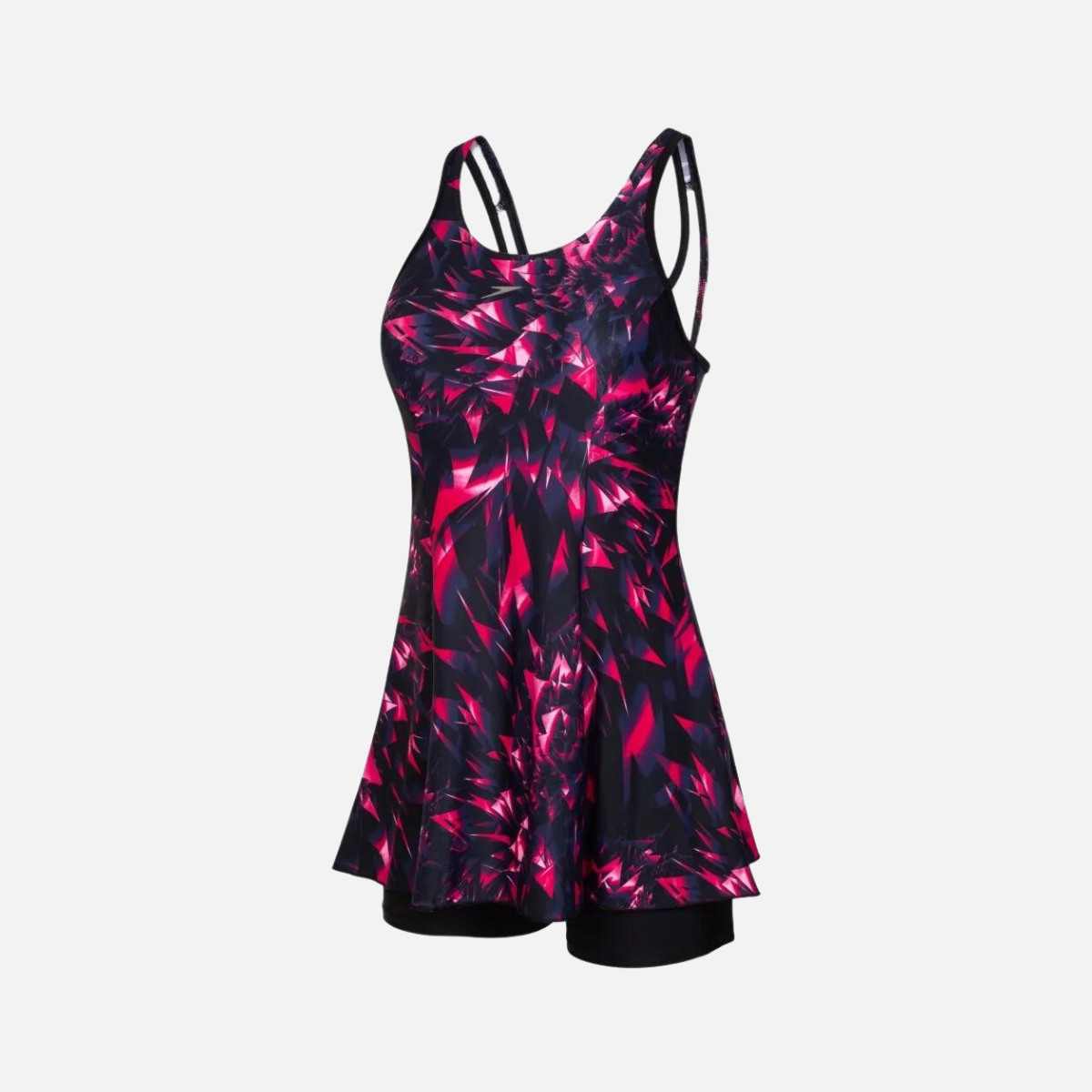 Speedo Allover Print Racerback Women's Swimdress -Black/Jewel Pink/Ecstatic/White