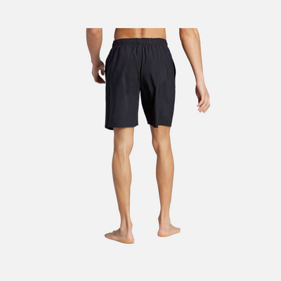 Adidas Solid CLX Classic Length Men's Swim Short -Black/Lucid Lemon