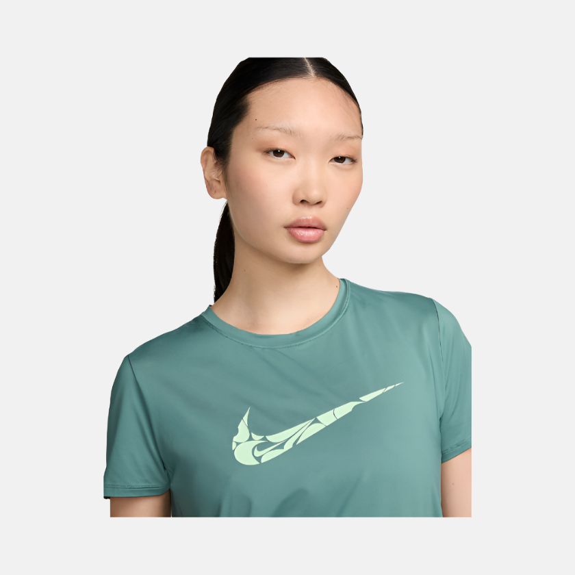 Nike One Swoosh Women's Dri-FIT Short-Sleeve Running Top -Bicoastal/Vapor Green