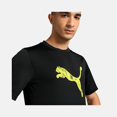 Puma Performance Cat Men's Slim Fit T-shirt -Black-Cat Logo