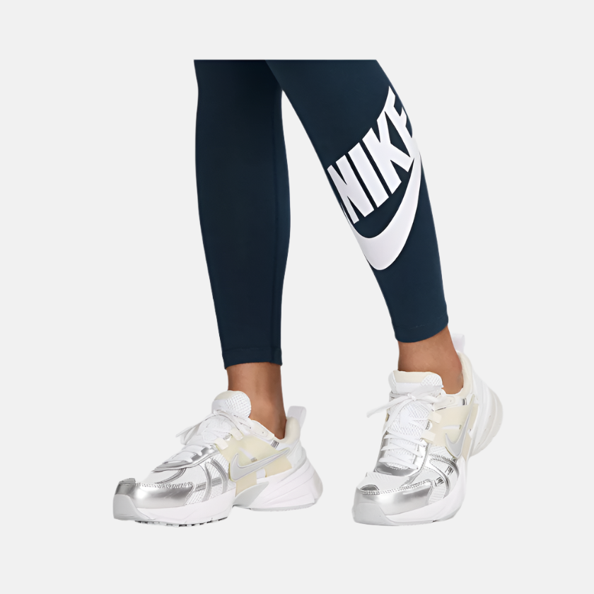 Nike Sportswear Classics High-Waisted Women's Graphic Leggings -Armoury Navy/White