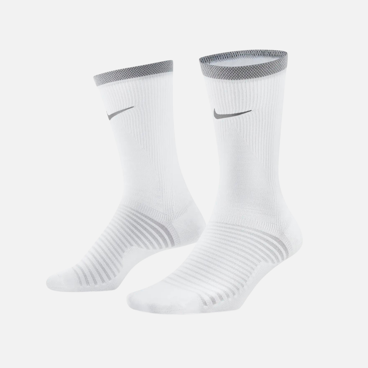 Nike Spark Lightweight Running Crew Socks - White/Reflect Silver