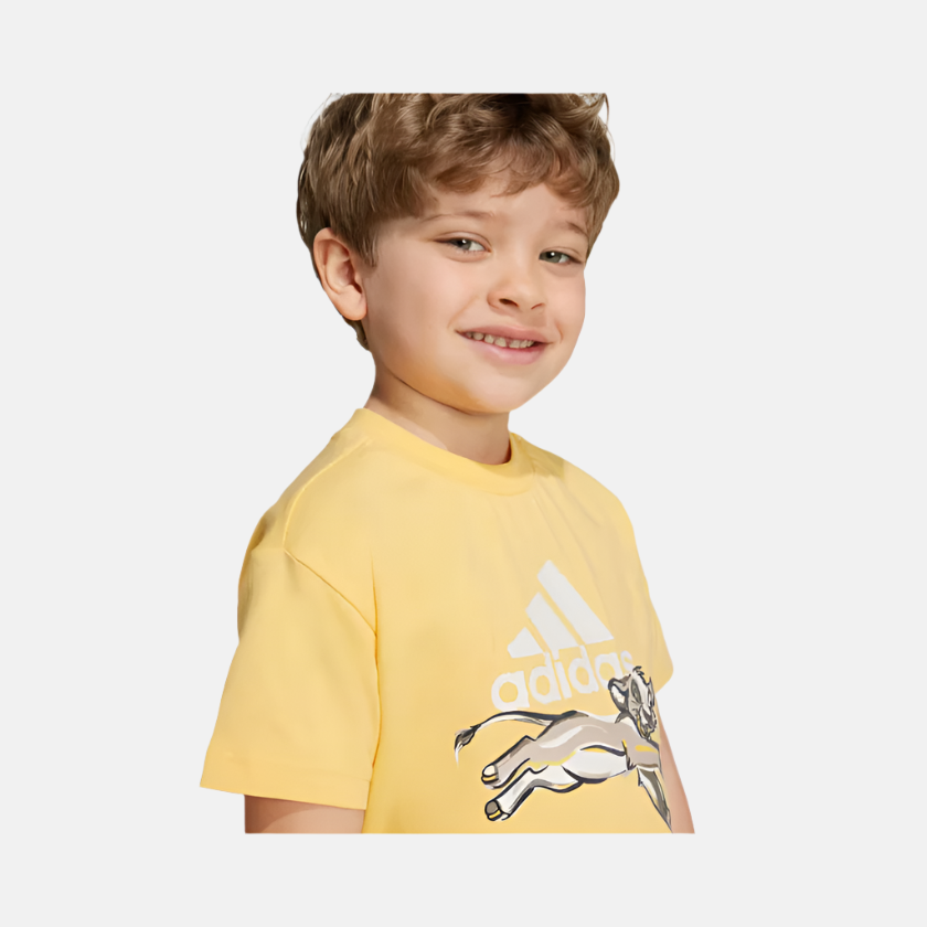 Adidas Disney Lion King Kids-Unisex T-shirt (1-10year) -Semi Spark/Chalk White/Chalk White