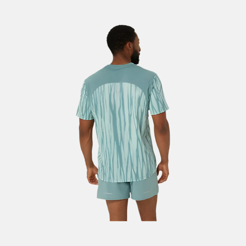 Asics Road Allover Print Men's Running T-shirt -Light Celadon/Celadon