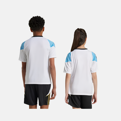 Adidas Messi Football Training Kids Unisex Jersey (5-16year)-White/Semi Blue Burst