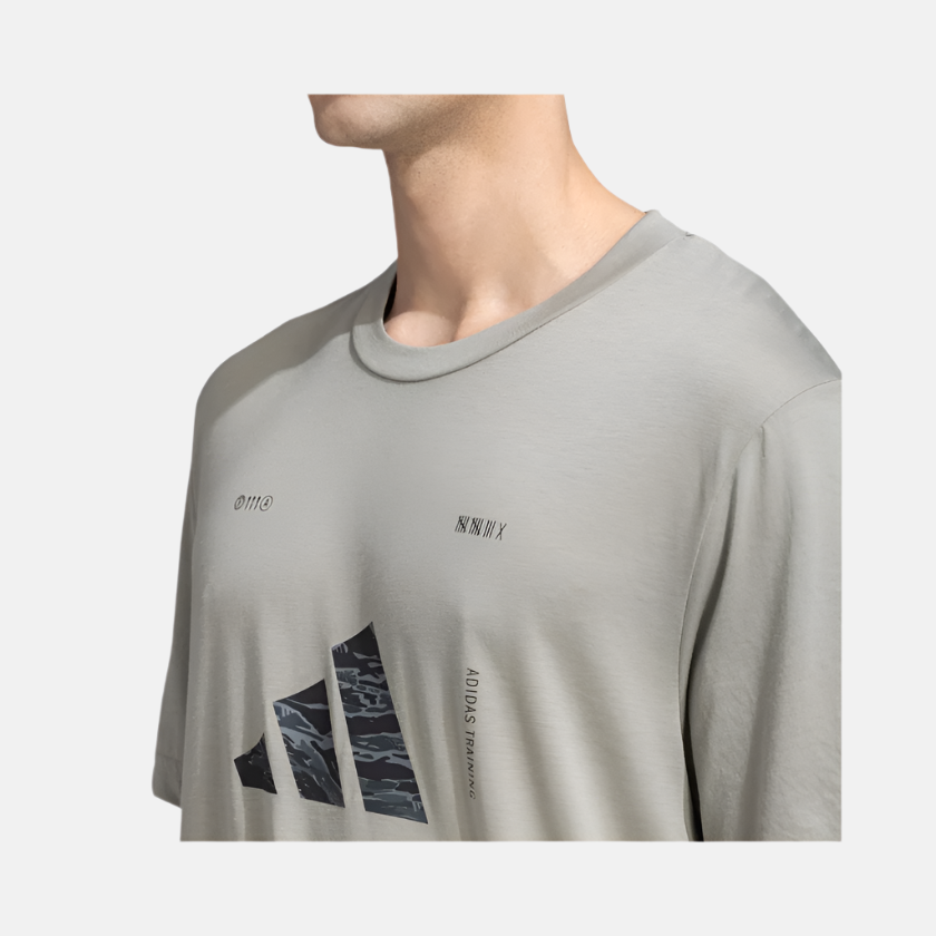 Adidas M Box Logo Men's Training T-shirt -Silver Pebble