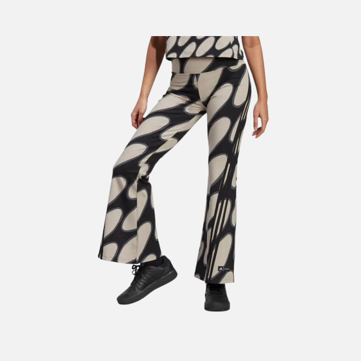 Adidas X Marimekko Future Icons Women Sportswear Flared Leggings -Light Brown/Black/Grey Six