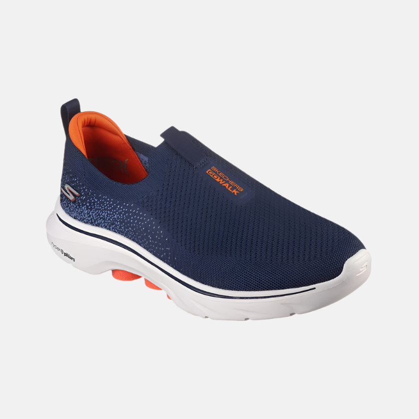 Skechers Go Walk 7 Men's Walking Shoes -Navy/Orange