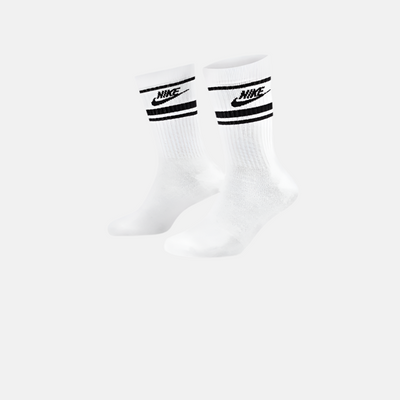 Nike Sportswear Dri-FIT Everyday Essential Crew Socks (3 Pairs) -White/Black/Black