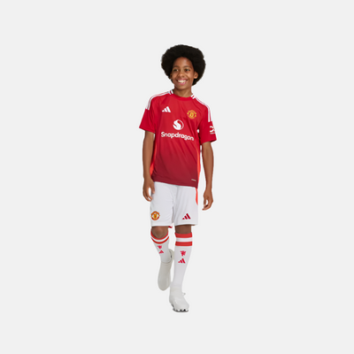 Adidas Manchester United 24/25 Home Kids Football Shorts (7-16Year) -White