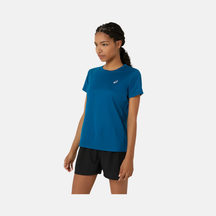 Asics Silver Short Sleeve Women's Running T-shirt -Rich Navy