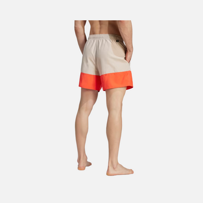 Adidas Colorblock Men's Swim Shorts -Wonder Beige/Bright Red