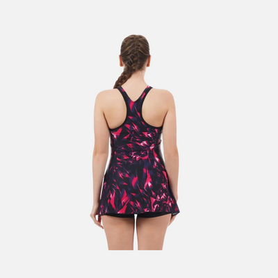 Speedo Allover Print Racerback Women's Swimdress -Black/Jewel Pink/Ecstatic/White