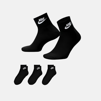 Nike Everyday Essential Ankle Socks (3 Pairs) -Black/White