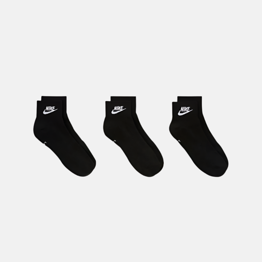 Nike Everyday Essential Ankle Socks (3 Pairs) -Black/White