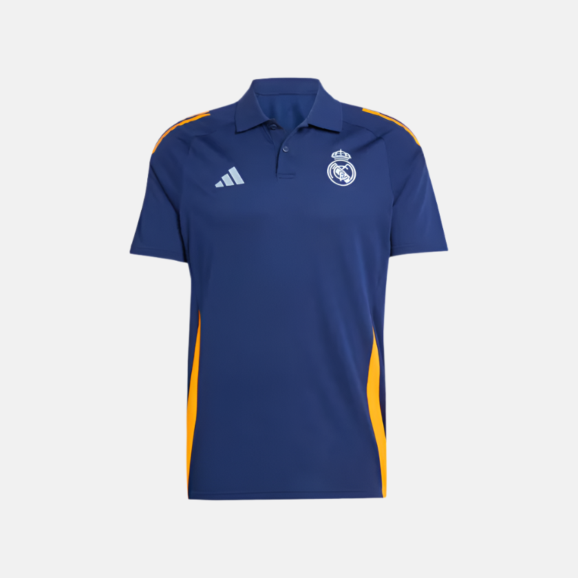 Adidas Real Madrid Tiro 24 Competition Men's Football Polo T-Shirt -Team Navy Blue 2/Crew Orange/Glow Blue