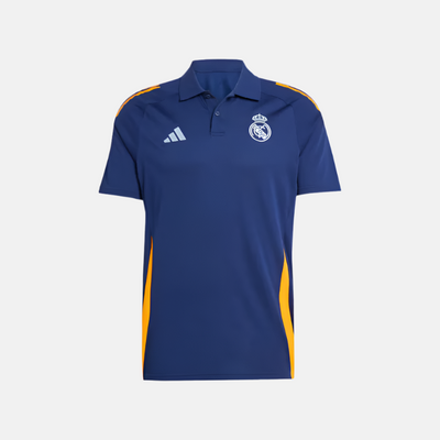 Adidas Real Madrid Tiro 24 Competition Men's Football Polo T-Shirt -Team Navy Blue 2/Crew Orange/Glow Blue