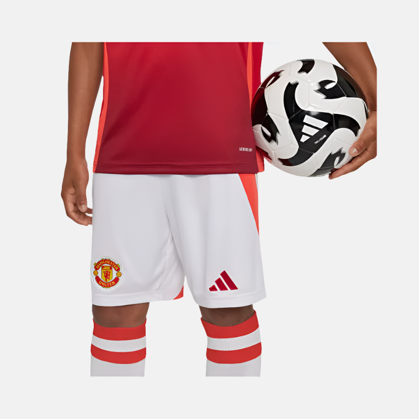 Adidas Manchester United 24/25 Home Kids Football Shorts (7-16Year) -White