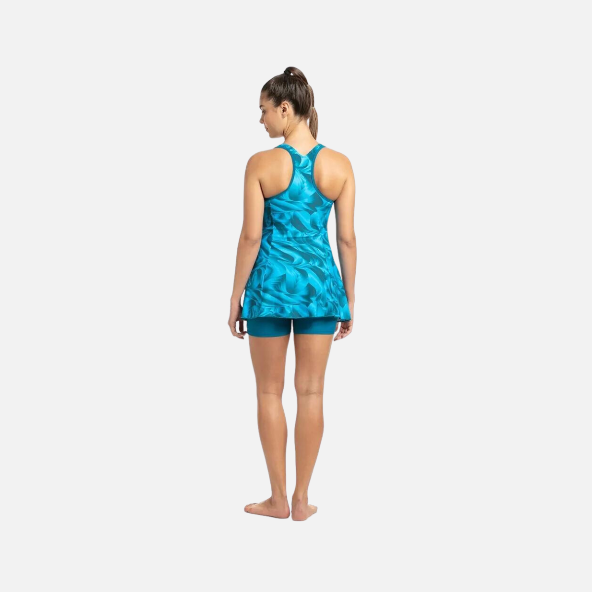 Speedo All Over Print Women's Swimdress -Nordic Teal/Powder Blue