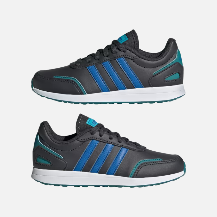 Adidas VS Switch 3 Lifestyle Running Lace Kids Unisex Shoes (4-7Year) -Carbon/Bright Royal/Arctic Fusion