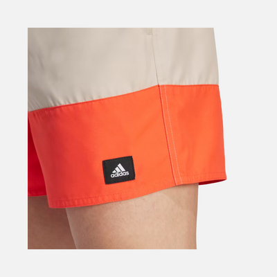 Adidas Colorblock Men's Swim Shorts -Wonder Beige/Bright Red