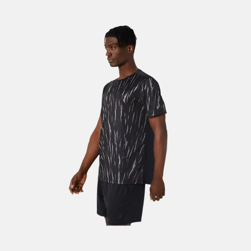 Asics Seasonal Allover Print Men's Running T-shirt -Performance Black