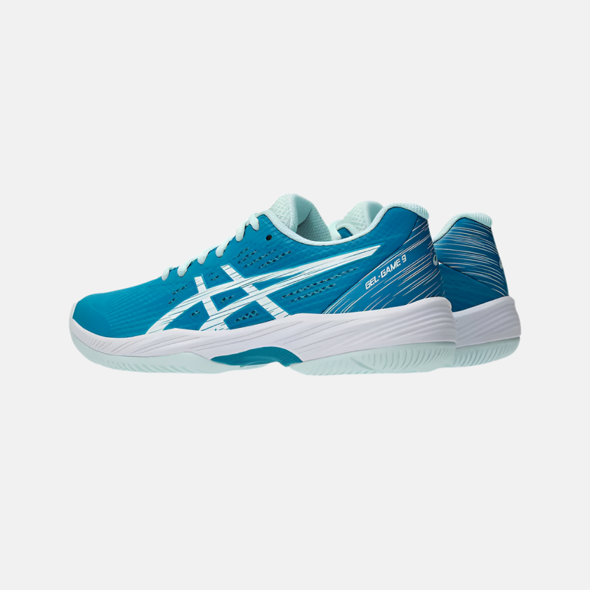 Asics GEL-GAME 9 Women's Tennis Shoes -Teal Blue/White