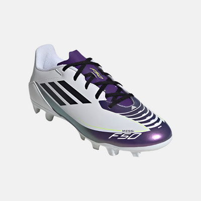 Adidas F50 Club Messi Flexible-Ground Football Shoes -Cloud White/Core Black/Purple