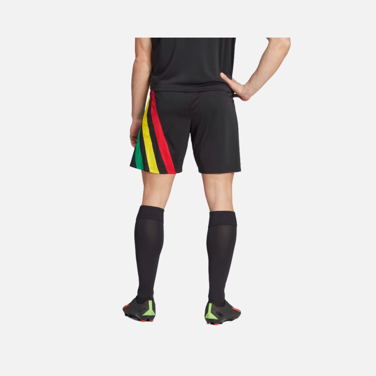 Adidas Fortore 23 Men's Football Shorts -Black/Team Collegiate Red/Team Yellow/Team Green