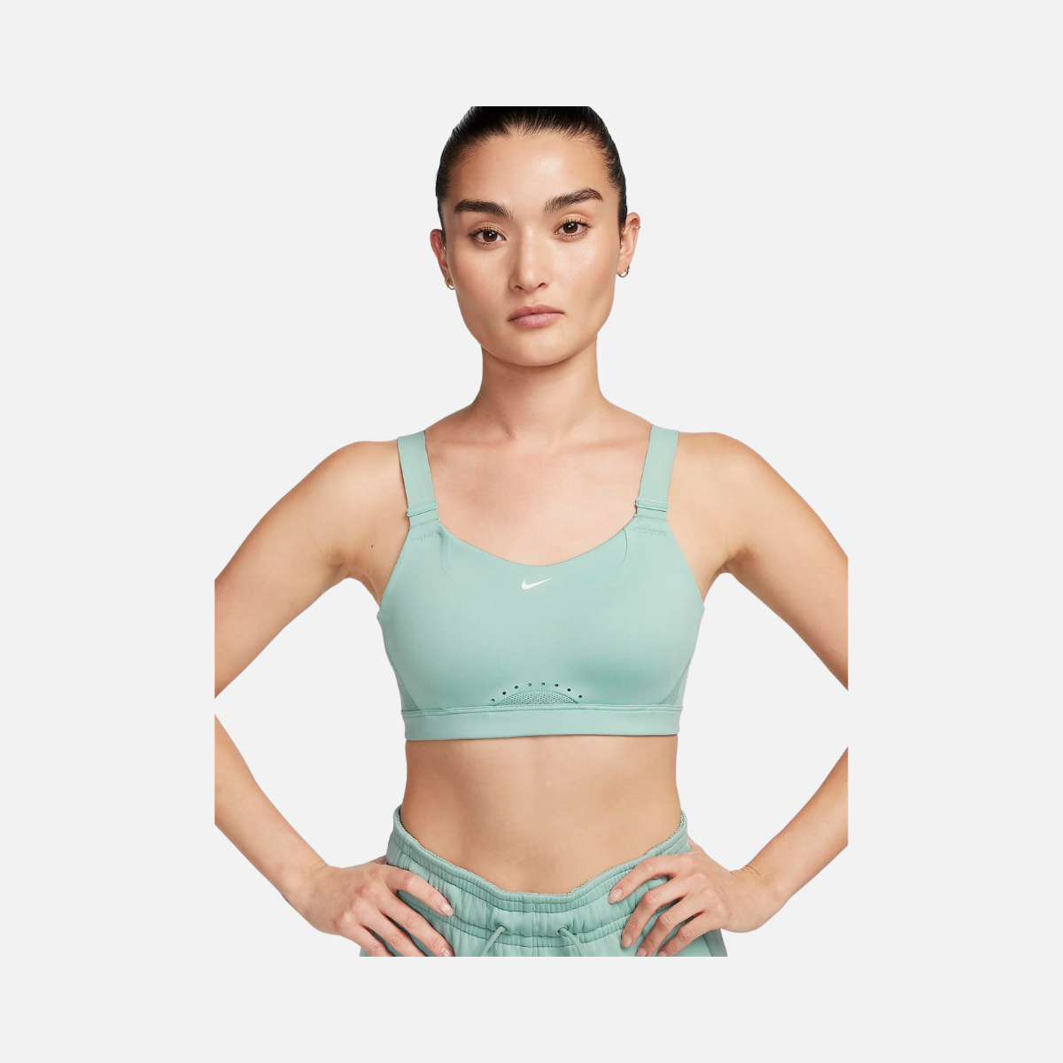 Nike Alpha Women's High-Support Padded Sports Bra -Mineral/Mineral/Mineral/White