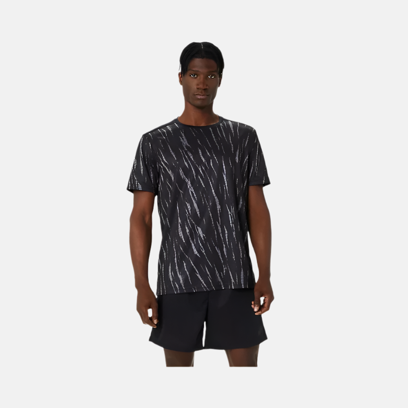 Asics Seasonal Allover Print Men's Running T-shirt -Performance Black