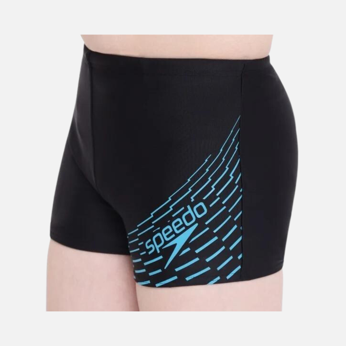 Speedo Medley Logo Aquashort Kids Boy Swimwear -Black/Aquarium