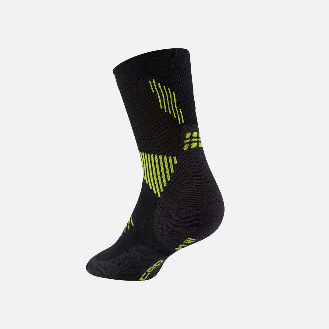 Cap Core Run Socks Mid Cut Men- black/lime