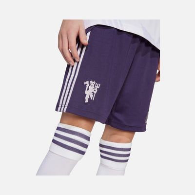 ADIDAS Manchester United 25/26 Away Shorts Kids Aurora Plum