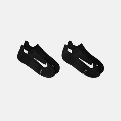 Nike Multiplier Running No-Show Socks (2 Pairs) -Black/White